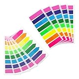 Ruvan 1600 Stück Seitenmarker Selbstklebend, Sticky Notes, Klebezettel Pfeil, Page Marker, Haftstreifen Schreibbar, Haftnotizen Repositionierbar, Zum Klassifizieren Und Markieren (2 Designs, 8 Farben)