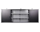 Ondis24 Werkzeugschrank Metall, Werkstattschrank 160x16x60 (H) cm, 2 abschließbare Türen, Hängeschrank mit Einlegeböden (anthrazit)