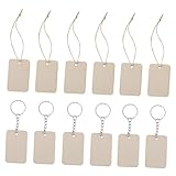 SEWOART 201 Stück Hangtag aus Holz mit Deckel Bastelkisten Perlen Holzanhänger Natürliche Holzstücke Taschenornamente leerer Schlüsselanhänger