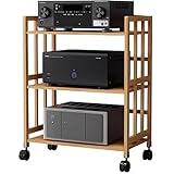 Höhenverstellbarer HiFi-Ständer, Medien-Regal mit 2 5 Etagen, für TV-/DVD-Player/Kabelboxen, Stereo-Schrank, Schallplattenaufbewahrung, Audio-Komponenten-Rack (50 x 38 x 88 cm)