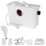 700W Stark Hebeanlage WC Lifting System Sewage Pump, 190L/Min Schmutzwasserpumpen Fäkalienpumpe Haushaltspumpe Für WC Toiletten, Dusche Badewannen Waschbecken Spülmaschinen 4 Einlässe