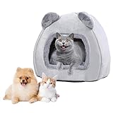 Hojalis Katzenhöhle, Katzen Bettchen, Katzenhaus Indoor Mit Waschbaren Kissen, Katzenhöhle Warm, Katzenhöle, Katzen Höhle Für Kätzchen Kleine, Kleine Hunde, Weiches Und Warmes, 40 X 34 cm