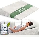 Keilkissen für Bett und Couch, Matratzenkeil, Reflux Kissen [mit 2 Liegezonen], Lesekissen zur Schlaferhöhung Rückenkissen als Bettkopfteil, Betterhöher, Rückenstützkissen, Beinkissen oder Venenkissen