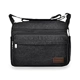 Aucuu Wasserdichte Umhängetasche Herren, Multi-Tasche Messenger Bag, Leinwand Schultertaschen, Canvas Crossbody Tasche, Arbeitstasche, Herrentasche für Schule Reisen Arbeits