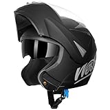 Westt Klapphelm Motorradhelm ECE-R 22.06 für Herren Damen Jethelm mit Kinnschutz Integralhelm Scooter Roller Moped Helm mit Sonnenblende und Visier