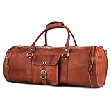 Berliner Bags Vintage Weekender Texas XL aus Leder, Reisetasche für Damen und Herren - Braun