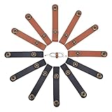 GORGECRAFT 12St 2 Farben Leder Kabelclips USB-Halter Befestigungsbänder Draht Kabel Organizer Rustikaler Halter Mit Druckknöpfen Aus Legierung Kabelmanagement Für Reisen Zuhause Büro Alltagsbedarf