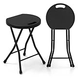 COSTWAY Klapphocker 2er Set, klappbarer Hocker mit Tragegriff, 150 kg Tragkraft, für Küche, Garten und Außenbereich