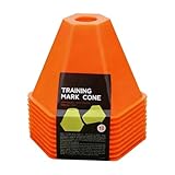 Generisch Trainingskegel – 10 X 13 cm, 10-teilige Tragbare Agility-Ausrüstung | Basketball-Bohrer-Set Für Skaten, Training, Leichtathletik, Coaching, Hinterhof, Feldmarkierung, Orange PE