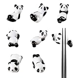 RoadLoo Keramik Stäbchen Halter, 8 Stücke Stil Druck Stäbchen Stäbchenhalter Set Stehen Messer Abendessen Löffel Halter Gabel Messer Ständer Hand Gedruckt Glasur Halterung Essstäbchen-Ablagen (C)