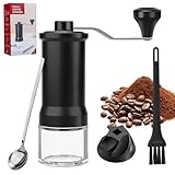 Samamoca Manuelle Kaffeemühle mit Kaffeelöffel, 30-stufig einstellbar, Hochpräzises Keramik-Kegelmahlwerk, Tragbar für Espresso, Pour Over, French Press, Moka-Kännchen, Cold Brew, Camping und Zuhause