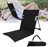 KBIBCK Strandmatte mit Rückenlehne, Klappbar Strandstuhl,600D Oxford-Gewebe Strandliege Leicht Bodenstuh