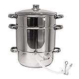 Edelstahl Dampfentsafter Dampf Entsafter Fruchtentsafter Obstpresse Saftpresse für ca. 8 Liter