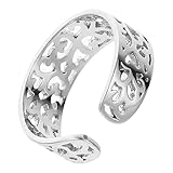 LIGIGWASH 1Stück Silber Verstellbarer Zehenring Ethnischer Ausgehöhlter Schmuck für Damen Herren Kreatives Design Hochwertige Verarbeitung Einzigartiger
