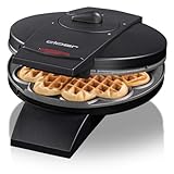 Cloer 1620 Waffeleisen für klassische Herzwaffeln, 930 W, Waffelgröße 15,5 cm, stufenlos wählbarer Bräunungsgrad, schwarz