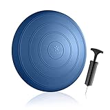 BODYMATE Ballsitzkissen Comfort inkl. Pumpe BLAU 33cm Durchmesser - Balance-Kissen, Sitzballkissen, Luftkissen, Balance Pad - Core-, Fitness-, Reha-, Koordinations- und Rückentraining