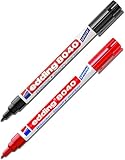 edding 8040 Wäschemarker, Textil-Stift zum permanenten Kennzeichnen von Textilien und Kleidung - Waschfest und kochfest bis 95 Grad Celsius (schwarz + rot)