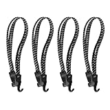 4 Stück Gepäckspanner Fahrrad, Fahrrad Spanngurt, 3 in 1 Spanngurt mit Haken, Elastische Gummispanner Gurt für Motorrad Fahrrad Rucksack, Verstellbare Spanngurte für Rucksack, Sicherer Halt 65 cm