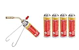 ROTHENBERGER Industrial Lötbrenner inkl. 5x Mini Gaskartusche 150 ml / 85 g | Gasbrenner | Schweißbrenner | Arbeitstemperatur 650°C | 7/16“ EU