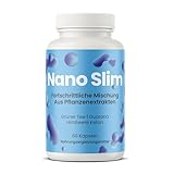 Nanoslim – Natürlich inspiriert Nahrungsergänzung: Himbeerketon, Grüntee & Guarana Pflanzenextrakten, 450 mg, 60 Kapseln