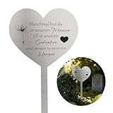 Grabschmuck Wetterfest Friedhof Grabstecker Edelstahl Herz, Grabdekoration Wetterfest mit Spruch'Manchmal bist du in unseren oft in unseren Gedanken und immer in unseren Träumen Herzen' für Grabdeko