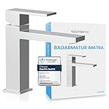 Bächlein Badarmatur Imatra in kantigem Design, Einhebelmischer mit klarer Linienführung in modernem Look, Bad Wasserhahn Chrom