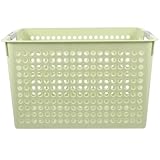 Healeved Wäschekorb aus Kunststoff mit Griff Großer Wäsche und Spielzeugkorb Praktischer Schmutzwäschehalter für Haushalt und Kinderzimmer 35X255X21cm Grün