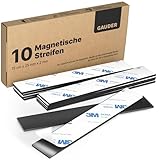 GAUDER Magnetstreifen selbstklebend (10 Stück) | Magnetstreifen zum Kleben | Selbstklebende Magnetstreifen stark | Magnetband (2 mm x 25 mm x 15 cm)