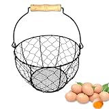 Zestivra Eierbehälter für Thekeneier, Aufbewahrungsbehälter für die Küche, aus Metalldraht, Aufbewahrung für Eiersammlung, für Organisation von Speiseräumen und Sammeln von, Äpfeln