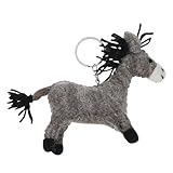 SOIMISS Wollfilz Esel Schlüsselanhänger Handgefertigt Leichtes Donkey Anhänger Süßer Taschenanhänger für Rucksack Zubehör