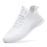 EGMPDA Schuhe Herren Sneaker Laufschuhe Turnschuhe Sportschuhe Herren Laufschuhe Outdoor Fitness Gym Schuhe Herren Sneaker weiß 43