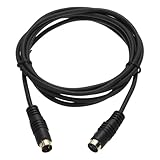 QUARKZMAN S Video Kabel 6ft, Mini DIN 4 Pin S-Video Kabel Stecker auf Buchse Vergoldeter Anschluss Übertragung für TV-Empfänger Monitor S-VHS VCR DVD