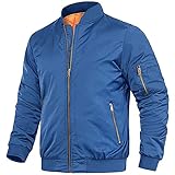 Winterjacken Herren Ma1 Bomber Pilot Mantel Thermo Gepolstert Casual Baseball Varsity Jacken Militär Windbreaker Königsblau XL, königsblau, XL