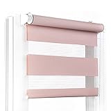Fenster DEKOR - Rollos für Fenster Bleich-Rosa - Klemmfix Rollo ohne Bohren 150 x 60 cm - Doppelrollo mit einer breiten Auswahl an Größen und Farben - Blickdichte Rollos, einfach zu montieren