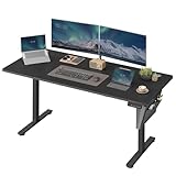 SONGMICS Höhenverstellbarer Schreibtisch elektrisch, 160 x 70 cm, Verstellbarer Tisch, Memory-Funktion für 4 Höhen, für Büro, tintenschwarz LSD136B01