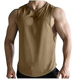 Tank Top Herren Gym, Sommer Tanktop Herren Sport, Slim Fit Einfarbig Rundhals Ärmelloses Muskelshirts Tanktops Männer Trägershirt Locker Achselshirts Einfaches Klassiker T Shirt Herren Ärmellos