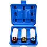 BOOMSTART 5tlg Radschrauben Nuss Set, 1/2 zoll Schlagschrauber Schonnüsse Alufelgen, 17 19 21mm Steckschlüssel Radmuttern, Reifenwechsel Radwechsel Felgen Nuss Set Kfz