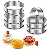 6 Stück Pancake Form, Crumpet Ringe Backringe, 8.5cm Tartelette Förmchen, Leicht Entformbare Crumpets Ringe, Backringe Tortenring, Runde Muffinringe, Crumpet Formen für Pfannkuchen, Eier, Muffins