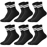 Utensilsto 6 Paar Kinder Sportsocken Tennissocken Kindersocken Baumwolle Socken für Jungen Mädchen