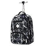 ATHUAH ATHUAH Trolley-Rucksack auf Rädern, Kinderrucksack-Trolleytasche, Krawattenrucksack mit großer Kapazität, wasserdichte Trolley Tasche-B_Zwei Runden