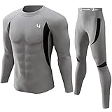 UNIQUEBELLA Thermo Unterwäsche Set, Funktionswäsche Herren Skiunterwäsche Winter Suit Ski Thermo-Unterwäsche Thermowäsche Unterhemd + Unterhose