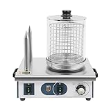 Edelstahl-Würstchenwärmer Würstchenkocher 550W-Wurstwärmer,Hot Dog Gerät mit 2 Heizspießen Hotdog-Gerät für Restaurants und Snackbars, zusätzlich mit Hotdog-Herstellungsfunktion