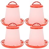 DOITOOL 4 Stück Teiliges Geflügel Futtertrog aus Robustem Glatte Oberfläche ohne Grate Wiederverwendbar Langlebig und Sicher Geeignet für Hühner Gänse und Tauben Einfach zu Reinigen