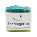 Friesengarten – Handgesiedete Gärtnerseife | Peeling mit Salz & Bimsstein | Klar-frischer Duft | Für strapazierte Hände | ca. 110 g | Friesenzart