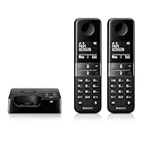 Philips D4752B/01 DECT Schnurlostelefon mit Anrufbeantworter, 2 Mobilteile