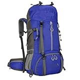 OUYUE Trekkingrucksack Rucksäcke 60L Wandern Rucksack Camping Rucksack Rucksack Für Männer Outdoor Klettern Reiserucksack Campingrucksack(Dark-blue)
