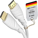 KabelDirekt – 4K & 8K HDMI-Kabel – 3 m – Erhältlich in 0,15-22,5 m – Für jeden HDMI-Anschluss (4K@120Hz & 8K@60Hz, HDMI 2.0, High Speed mit Ethernet, Blu-ray, PS5, Xbox Series, Switch – weiß)