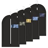 Yitriden 5 Stück Kleidersack Anzug, 60cm x 140cm, Hochwertige Kleidersäcke mit Reißverschluss, Atmungsaktiver Stoff Anzugsack, Kleiderhüllen für Anzüge, Kleider, Mäntel, Hemden Aufbewahrung
