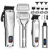 Suttik 4 in 1 Haarschneider Set Männer Haartrimmer Bartschneider Nase Ohr Trimmer Professionelle elektrische Rasierapparat Rasierer Wiederaufladbare Barbier-Kit Geschenke für Ihn