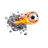 Zfseyuh 3D Fussball Wandtattoo Wandsticker für Kinderzimmer Jungen Selbstklebend Durchbruch Wandtattoo Fußball Teenager Sport Wand Deko für Jugendzimmer Schlafzimmer